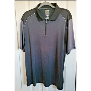 Greg Norman Men's XL Shark Polo Golf‎ 1/4 Zip Gray Striped Play Dry Athletic XL